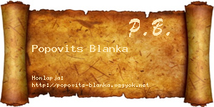 Popovits Blanka névjegykártya